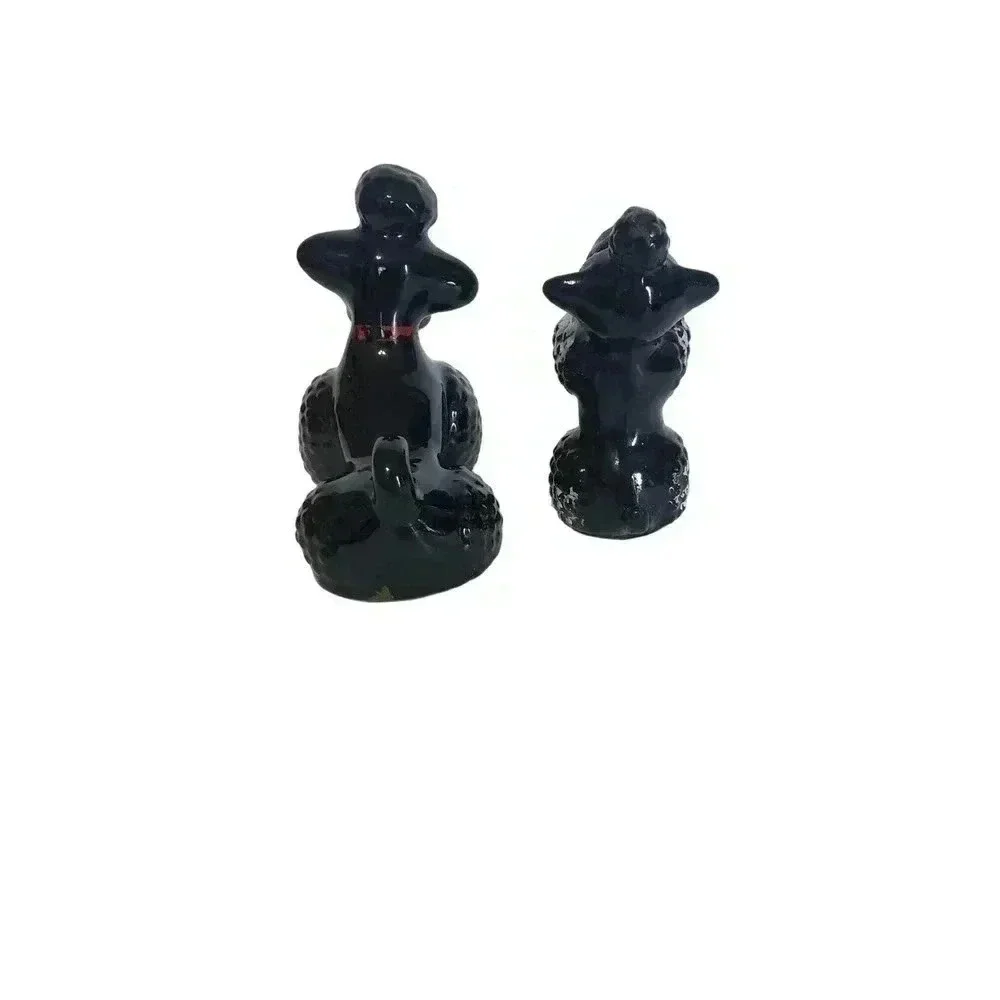 Vintage‎ Redware poodle figurines set of two french poodle
